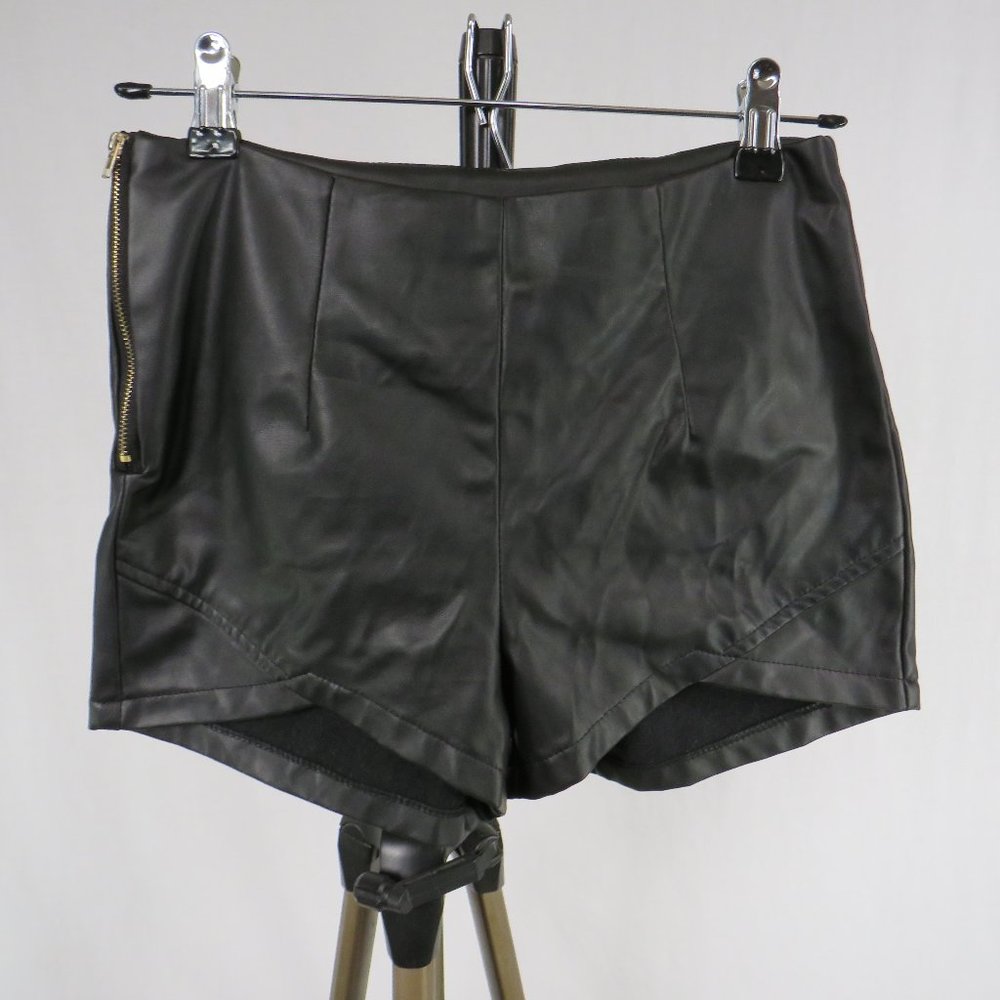Genuine Leather Shorts Black
